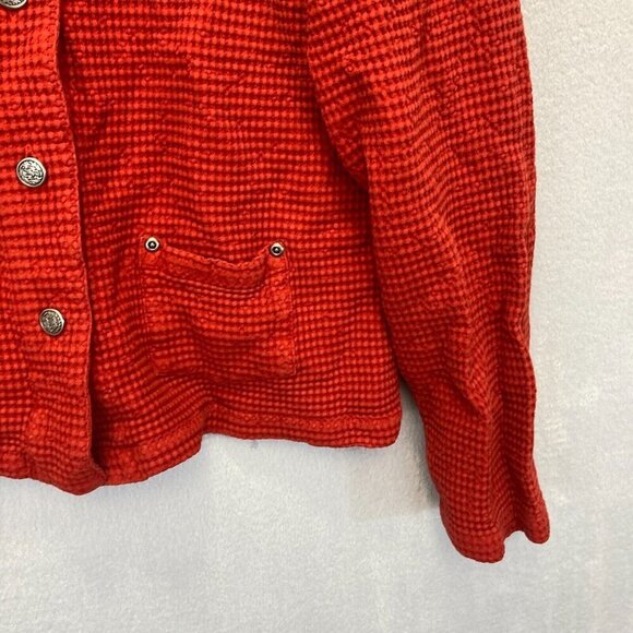 Vintage Nannette Keller Cardigan Womens Large Burnt Red Button Up Lagenlook USA - Picture 7 of 15